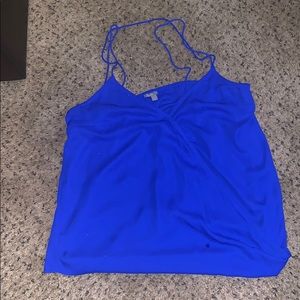 Electric blue thin strap crop top